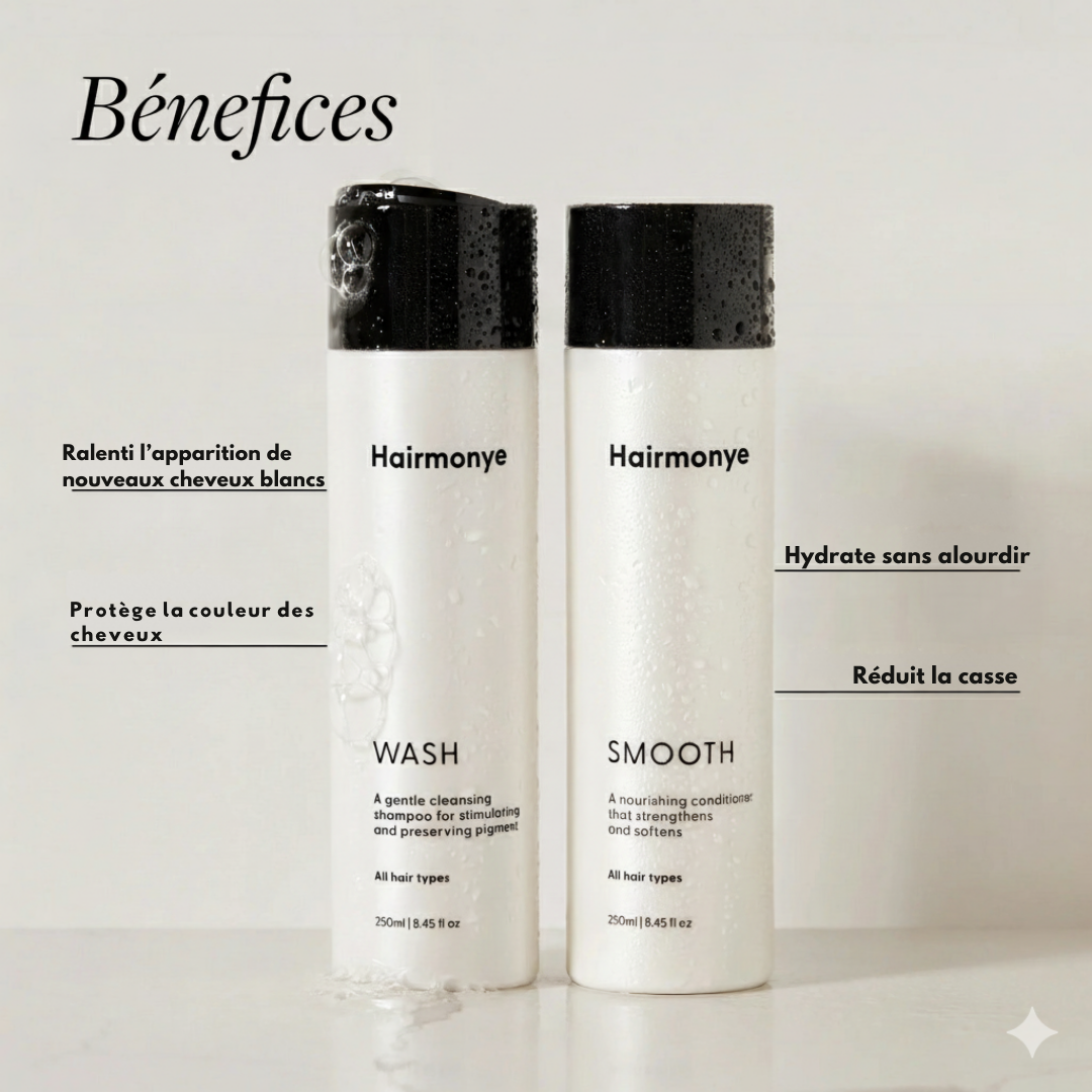 Duo Shampoing et Après Shampoing anti cheveux blanc